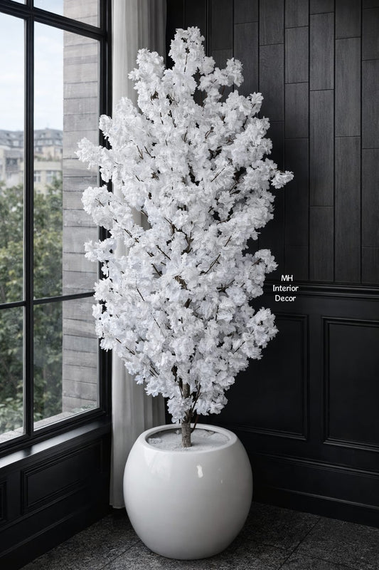 Elegant White Artificial Cherry blossom plant