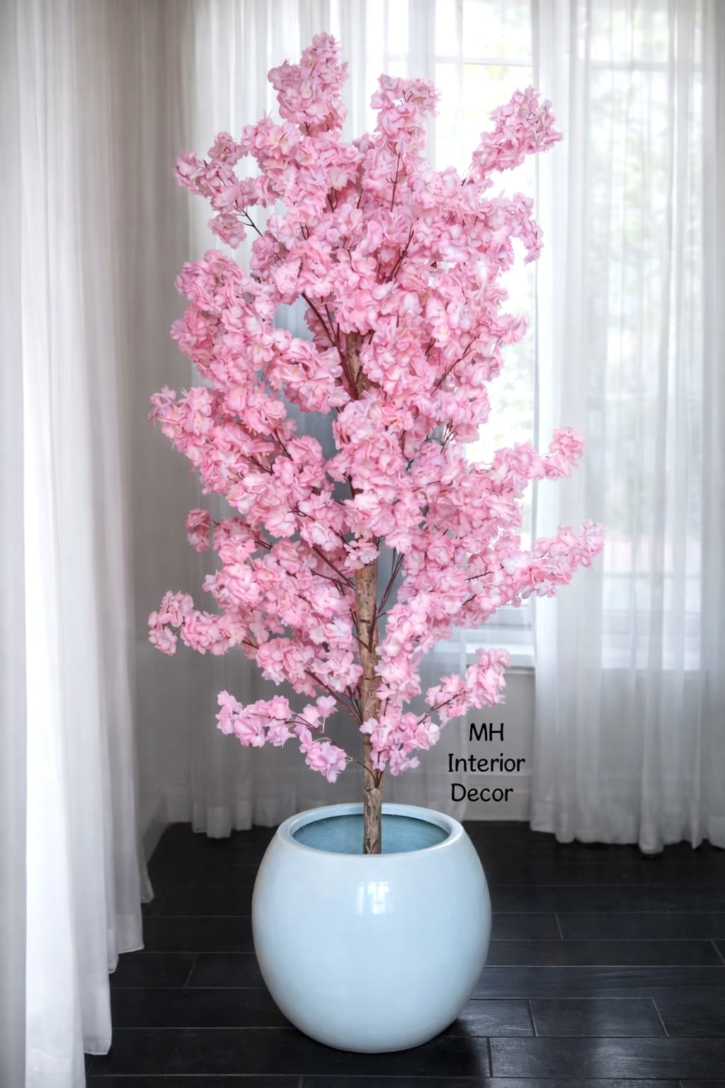 Artificial pink cherry blossom tree