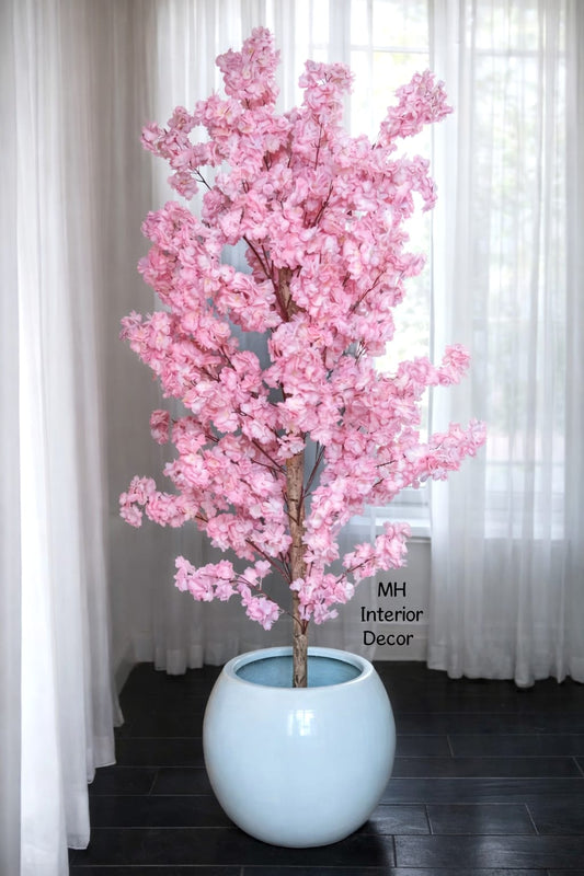 Artificial pink cherry blossom tree