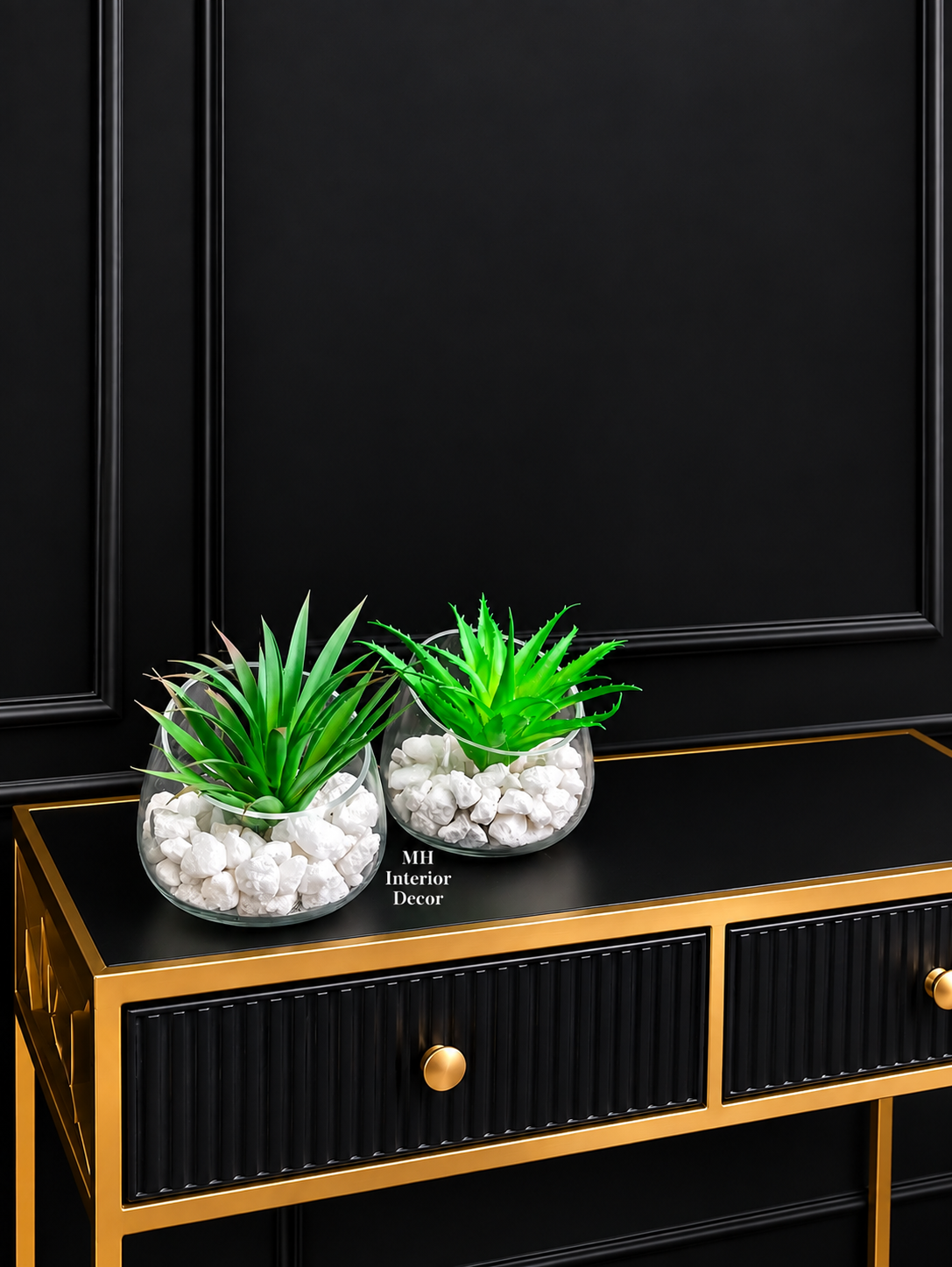 Artificial Succulent Glass Planter